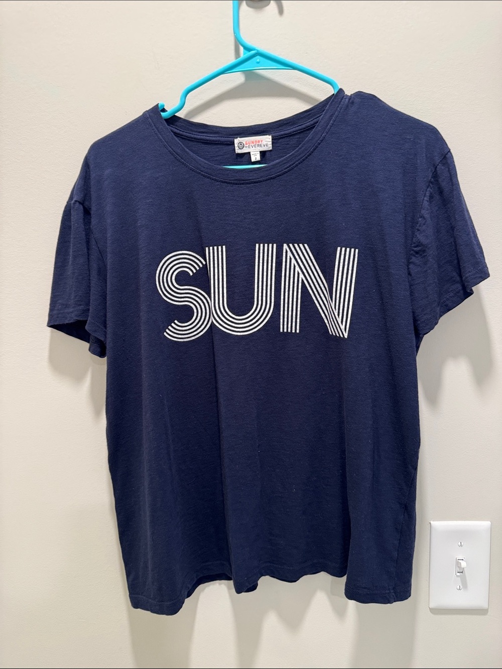 Sundry Navy Blue 'SUN' Graphic Short Sleeve Tee